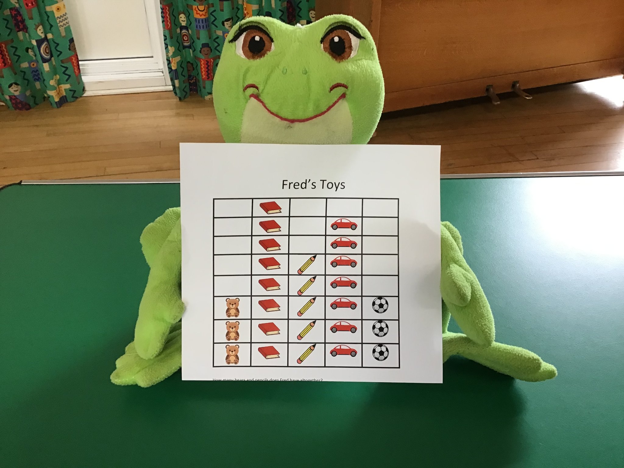 Image of Fred the Frog - Sorting his toys